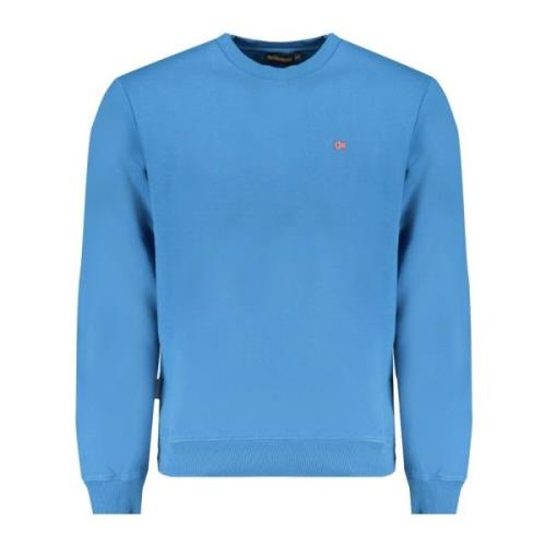 Napapijri Blå Långärmad Sweatshirt med Broderad Logotyp Blue, Herr