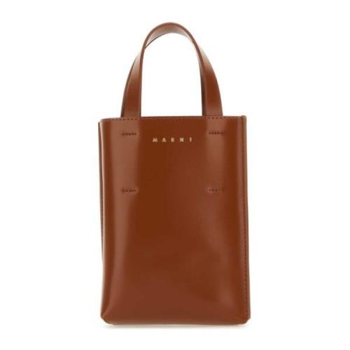 Marni Brun Läder Nano Handväska Brown, Dam