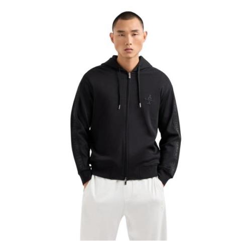 Armani Exchange Svart Full-Zip Hoodie 6Dzmlc Black, Herr