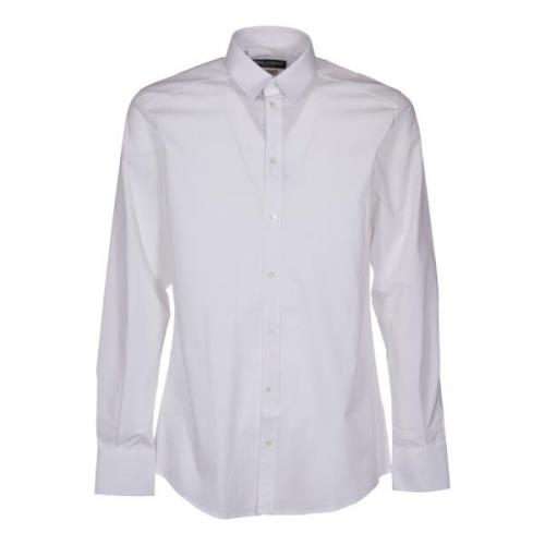 Dolce & Gabbana Vit Bomull Poplin Skjorta White, Herr