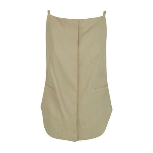 Loulou Studio Ärmlös Sand Topp Beige, Dam