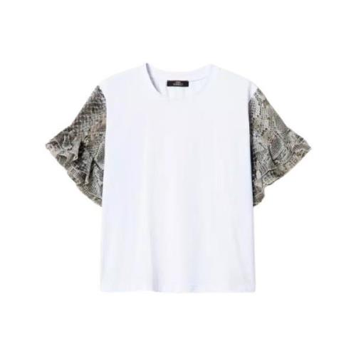 Twinset Ormtryck T-shirt White, Dam