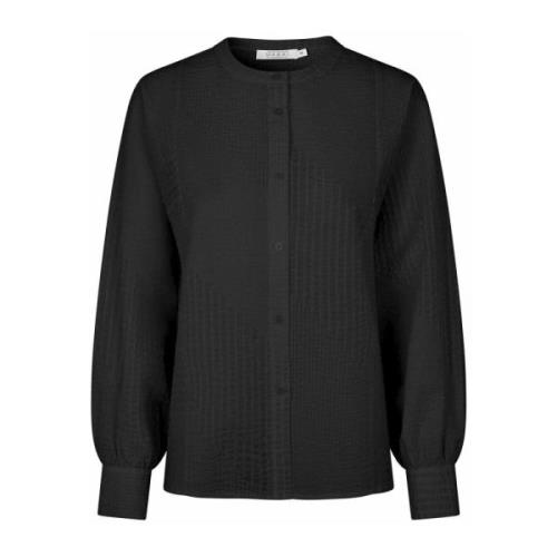 Masai Feminin Skjorta med Puffärmar Black, Dam