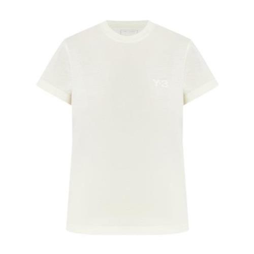 Y-3 Rund Hals Kortärmad T-shirt White, Dam