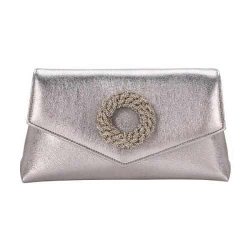 Hibourama Elegant Juvel Clutch i Silver Gray, Dam