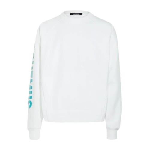 Jacquemus Tryckt Sweatshirt Jersey Bomull Multifärgad White, Herr