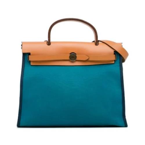 Hermès Vintage Pre-owned Canvas axelremsvskor Blue, Dam