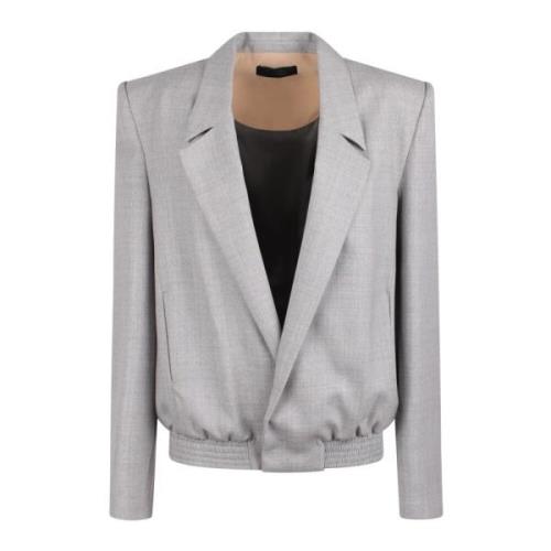 Ssheena Klassisk Blazer med Djup Ringning Gray, Dam