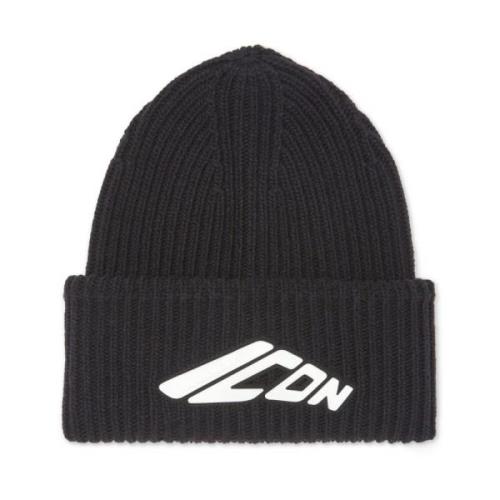 Dsquared2 Stickad Beanie Mössor för Män Black, Herr