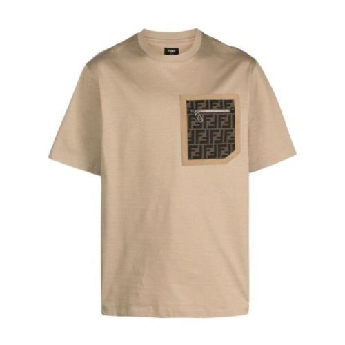 Fendi Fick T-shirt i beige Beige, Herr