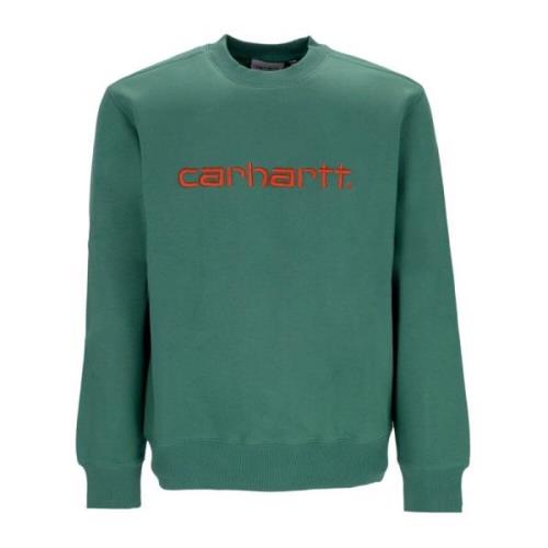 Carhartt Wip Bonsai/brick Crewneck Sweatshirt Green, Herr