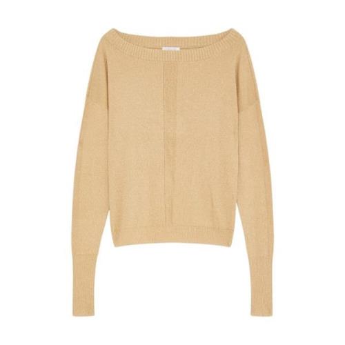 Patrizia Pepe Essential Lurex Sweater Yellow, Dam