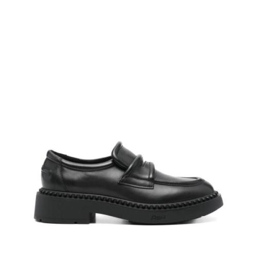 ASH Svart Läder Slip-On Penny Loafers Black, Dam