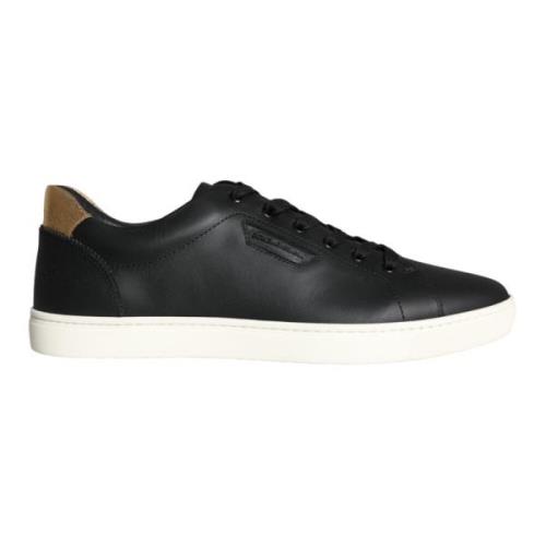 Dolce & Gabbana Svarta läder Portofino låga sneakers Black, Herr