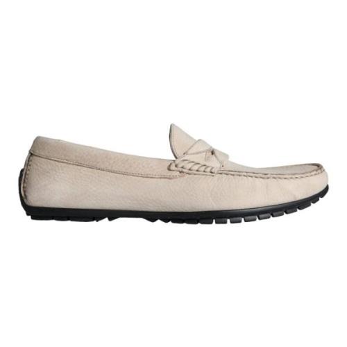 Dolce & Gabbana Beige Läder Slip Mocassin Loafers Skor Beige, Herr