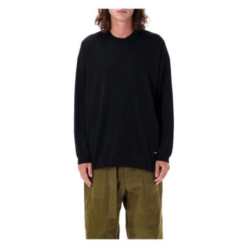 Comme des Garçons Svart Stickad Crewneck Tröja Aw24 Black, Herr