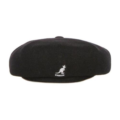 Kangol Svart Ull Flat Cap Hatt Black, Herr