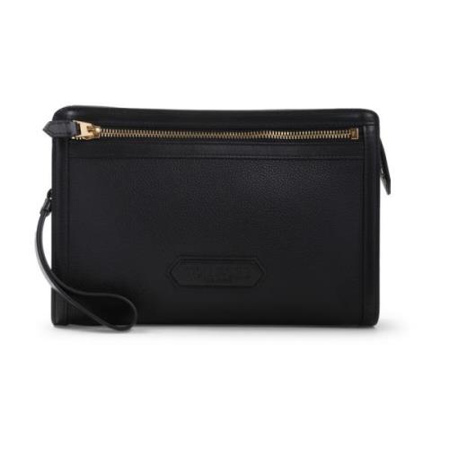 Tom Ford Svart Läder Väska Herraccessoarer Black, Herr