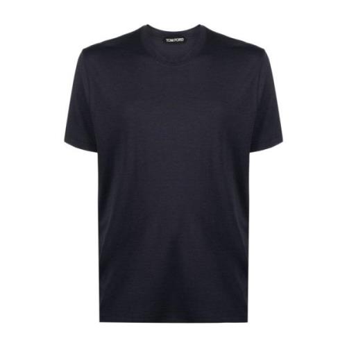 Tom Ford Blå T-shirts & Polos för Män Black, Herr