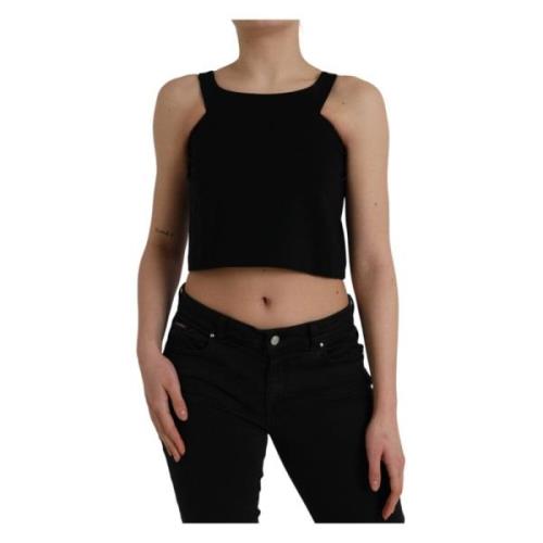 Dolce & Gabbana Ärmlös tanktop med rund hals Black, Dam