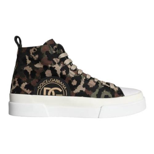 Dolce & Gabbana Multifärgad kamouflage High Top Sneakers Multicolor, H...