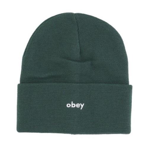 Obey Mörk Cedar Beanie Hat med Micro Rib Green, Herr