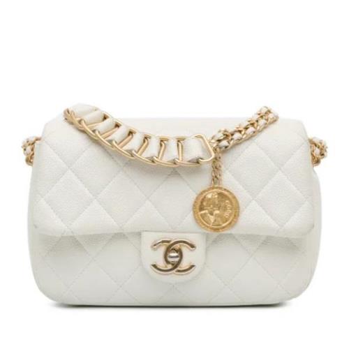 Chanel Vintage Pre-owned Laeder axelremsvskor White, Dam