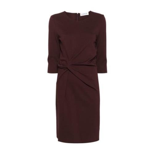 Lanvin Burgundy Asymmetrisk Klänning Twist Detaljer Purple, Dam