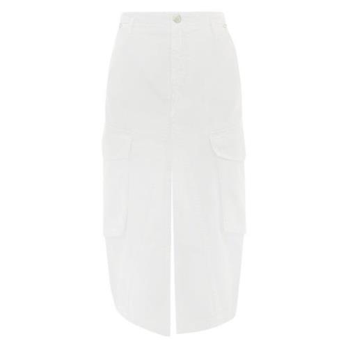 Pinko Vit Denim Kjol Med Hög Midja White, Dam