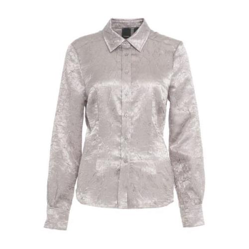 Pinko Satinblus med Kentkrage Gray, Dam