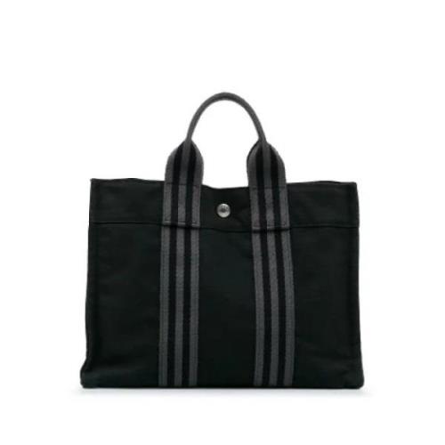 Hermès Vintage Pre-owned Canvas handvskor Black, Dam