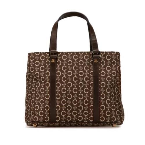 Celine Vintage Pre-owned Canvas handvskor Brown, Dam