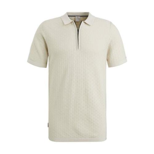 Cast Iron Kortärmad Polo Bomull Modal Beige, Herr