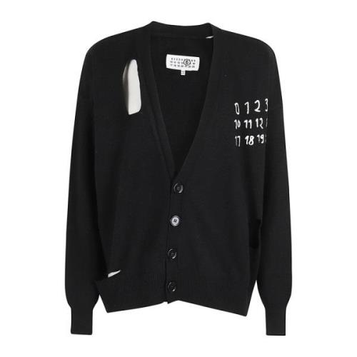 MM6 Maison Margiela Stilren Stickad Cardigan Tröja Black, Dam