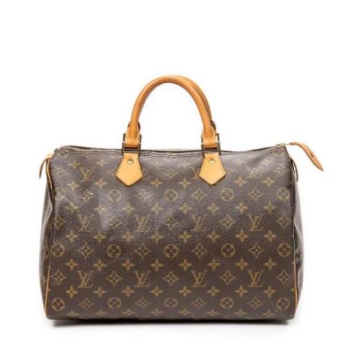 Louis Vuitton Vintage Pre-owned Belagd canvas handvskor Brown, Dam