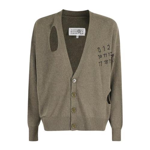 MM6 Maison Margiela Stilren Stickad Cardigan Tröja Green, Dam