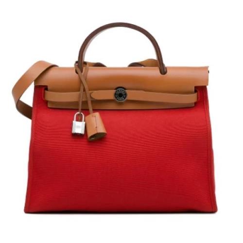 Hermès Vintage Pre-owned Canvas handvskor Red, Dam