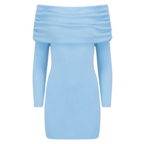 Jaaf Arctic Blue Off-Shoulder Mini Klänning Blue, Dam