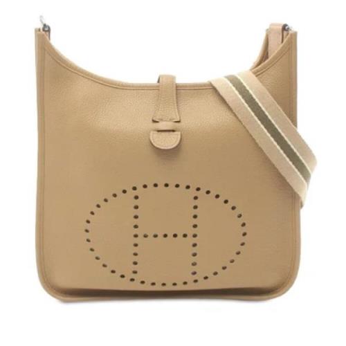 Hermès Vintage Pre-owned Laeder crossbodyvskor Beige, Dam