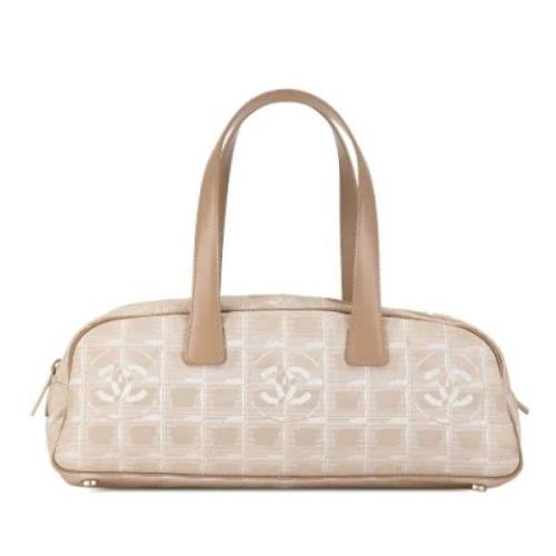 Chanel Vintage Pre-owned Nylon axelremsvskor Beige, Dam