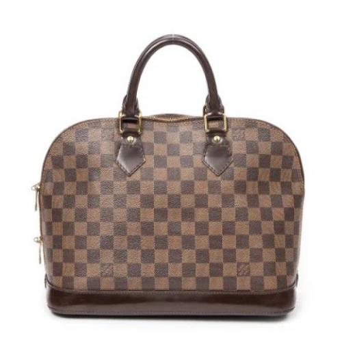 Louis Vuitton Vintage Pre-owned Belagd canvas handvskor Brown, Dam