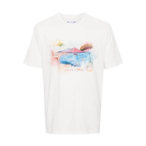 Jacob Cohën Vit T-shirt med Print 100% Bomull White, Herr