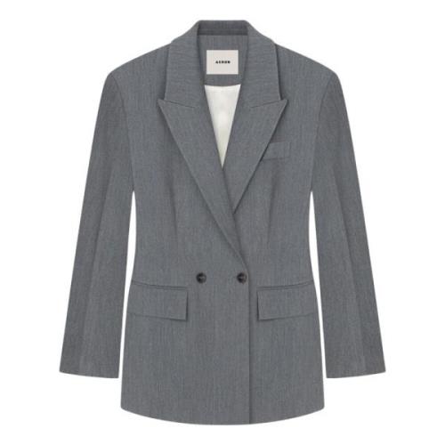 Aeron Boxy Shoulder Blazer Gray, Dam