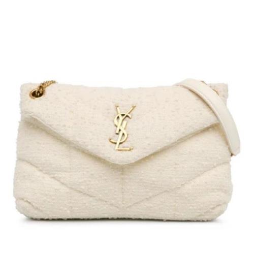 Yves Saint Laurent Vintage Pre-owned Tyg axelremsvskor White, Dam