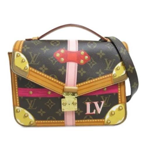 Louis Vuitton Vintage Pre-owned Canvas axelremsvskor Brown, Dam