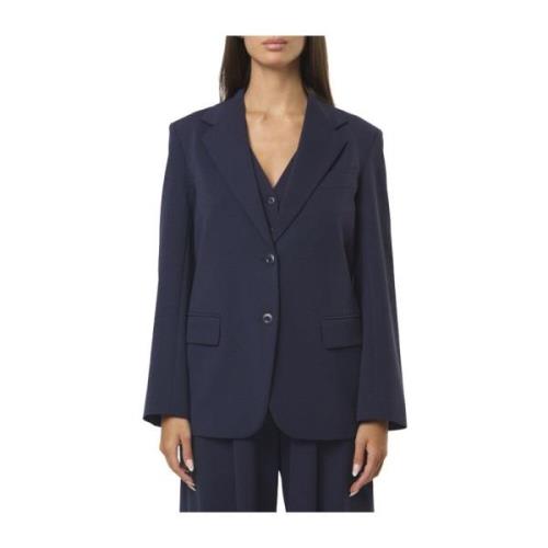 Max Mara Weekend Blå Bomull Jersey Blazer Blue, Dam