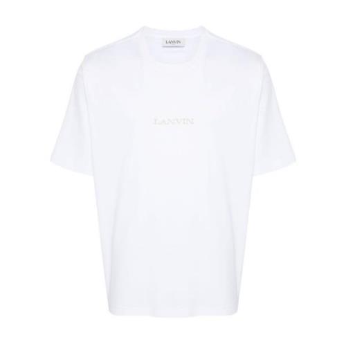 Lanvin Vit Bomull Jersey Broderad T-shirt White, Herr