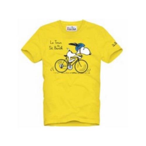 MC2 Saint Barth Kortärmad Snoopy Cykel T-shirt Yellow, Herr