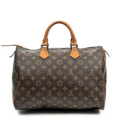 Louis Vuitton Vintage Pre-owned Belagd canvas handvskor Brown, Dam