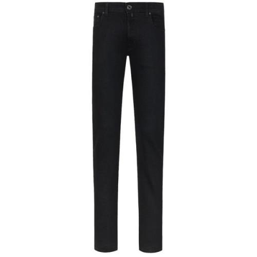 Jacob Cohën Svarta stretchjeans med handslipad finish Black, Herr